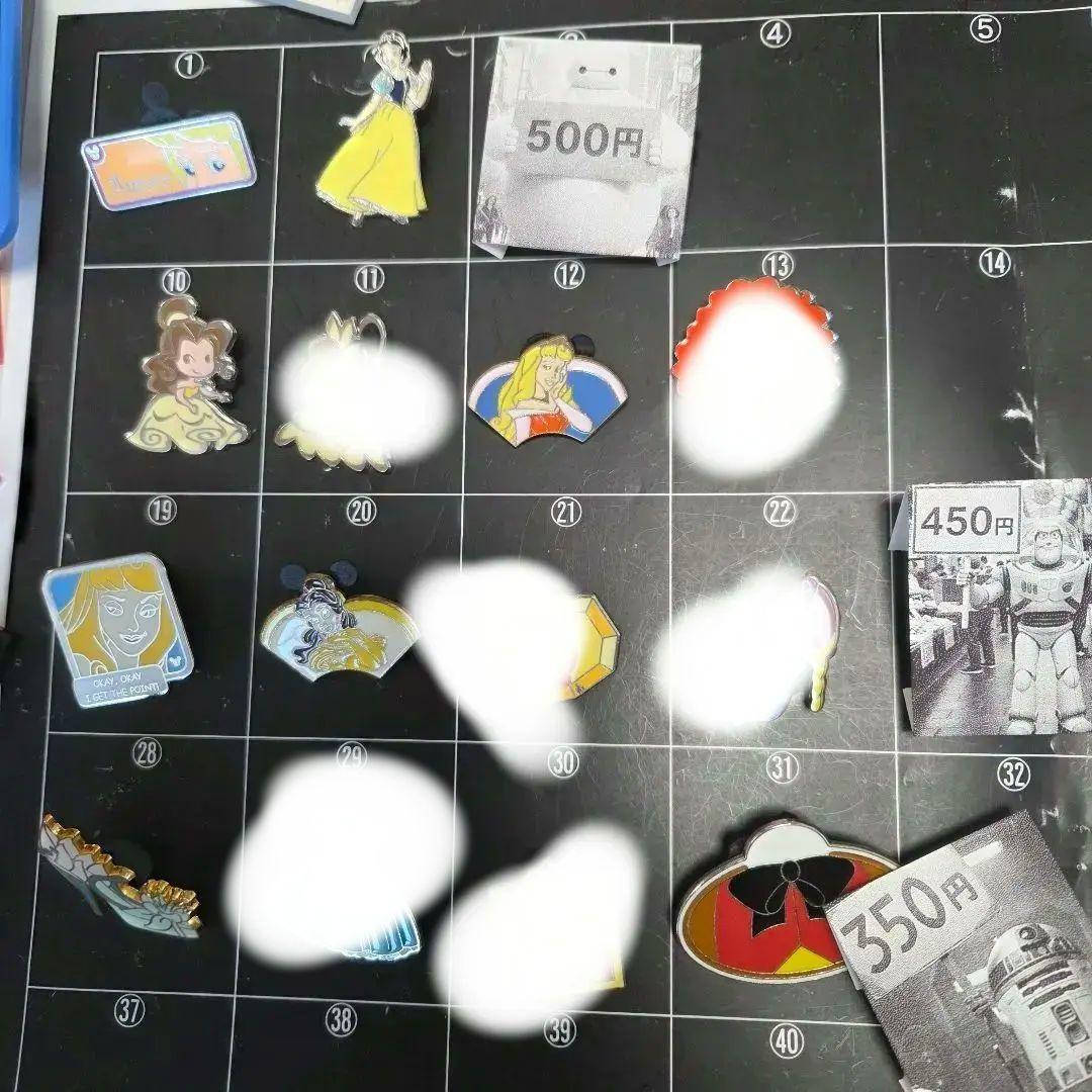 ディズニーピン　ベル　ジャスミン　白雪姫　オーロラ姫　海外
