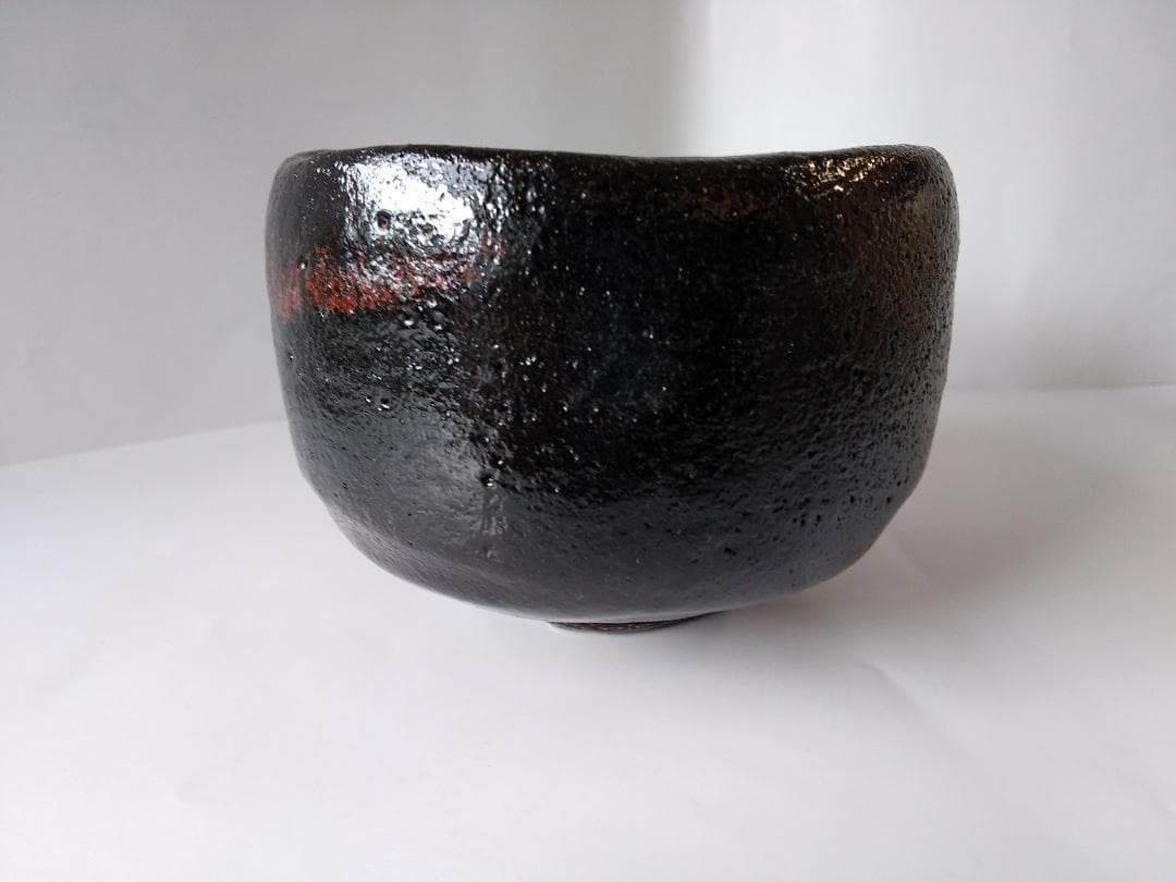 久楽 作 黒茶碗 大徳寺 興臨院 山口萬拙 書付 銘 『松上鶴』 茶碗 美品