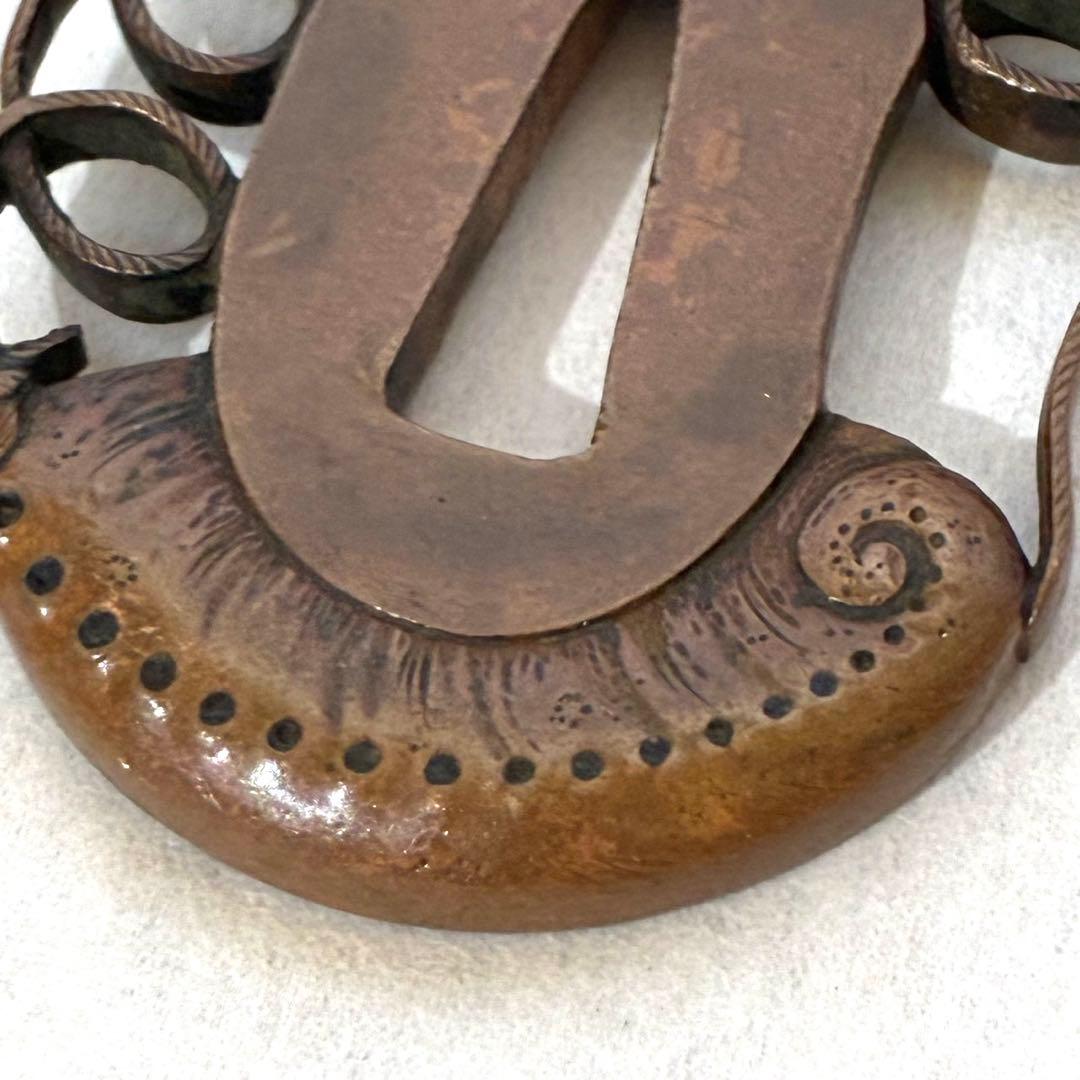 秀政作　犬透かし鍔　刀装具