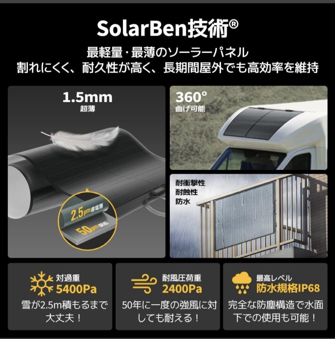 ◯未使用 BougeRV YumaCIGSソーラーパネル 200W 貼付タイプ◯