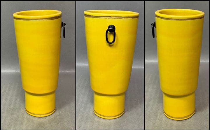 茶道具　黄交趾　砧　花入　真葛　即中斎書付