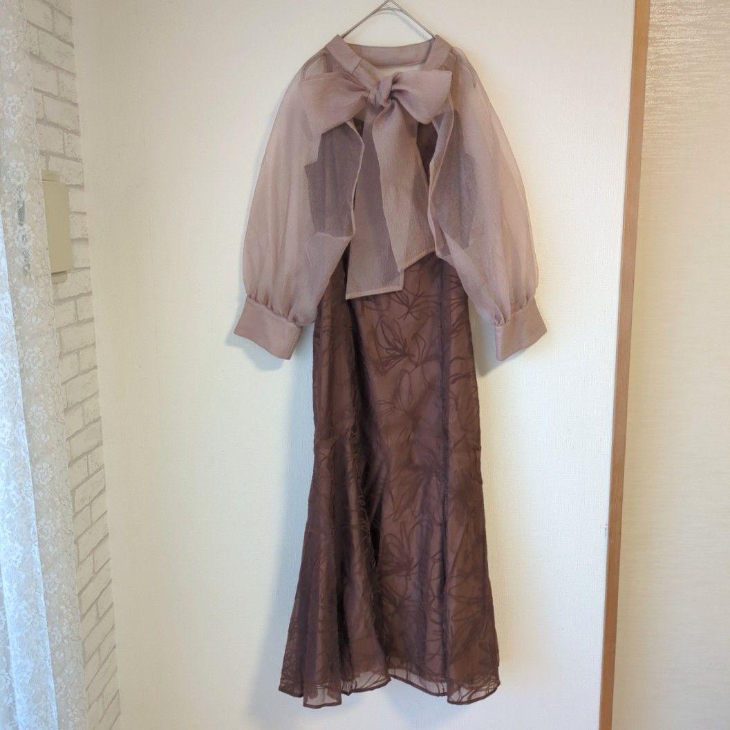 極美品 カナ ボウタイ リボン ボレロ ワンピース M 結婚式 オケージョン