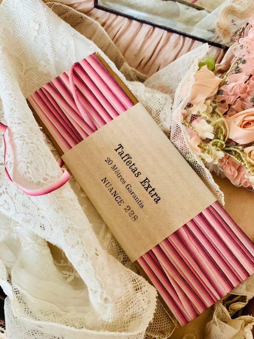 ※リクエストのお品※フランスアンティークロココ用グラデーションシルクリボン