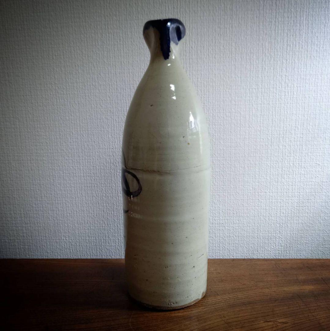 ​【大型28cm】口染付 鉄絵 徳利 渦巻文様 骨董 酒器 民藝 一輪挿し 花瓶