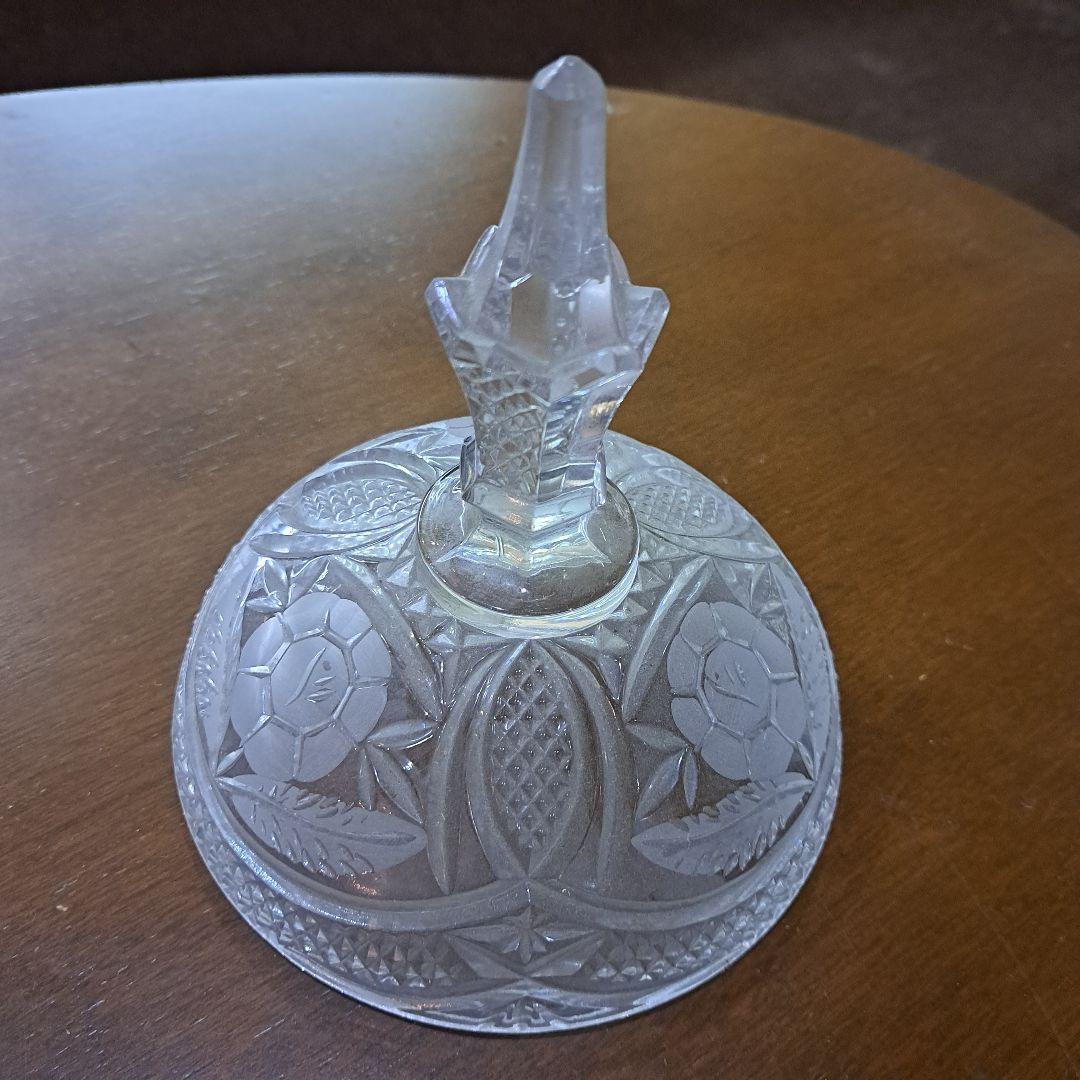 カメイガラス クリスタルガラス キャンディポット アンティーク