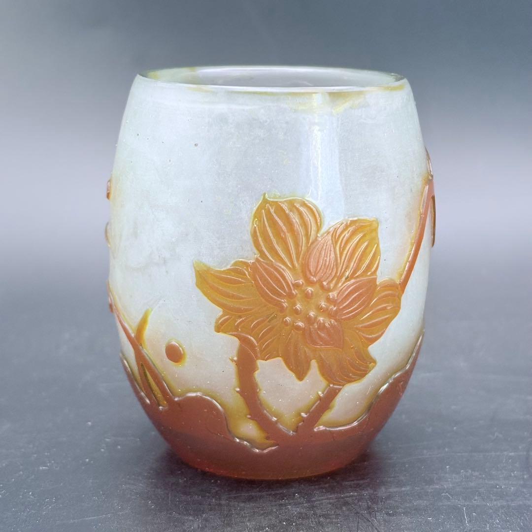 エミールガレ ガレ galle ウランガラス コップ ぐい呑み 花器 小さい壺