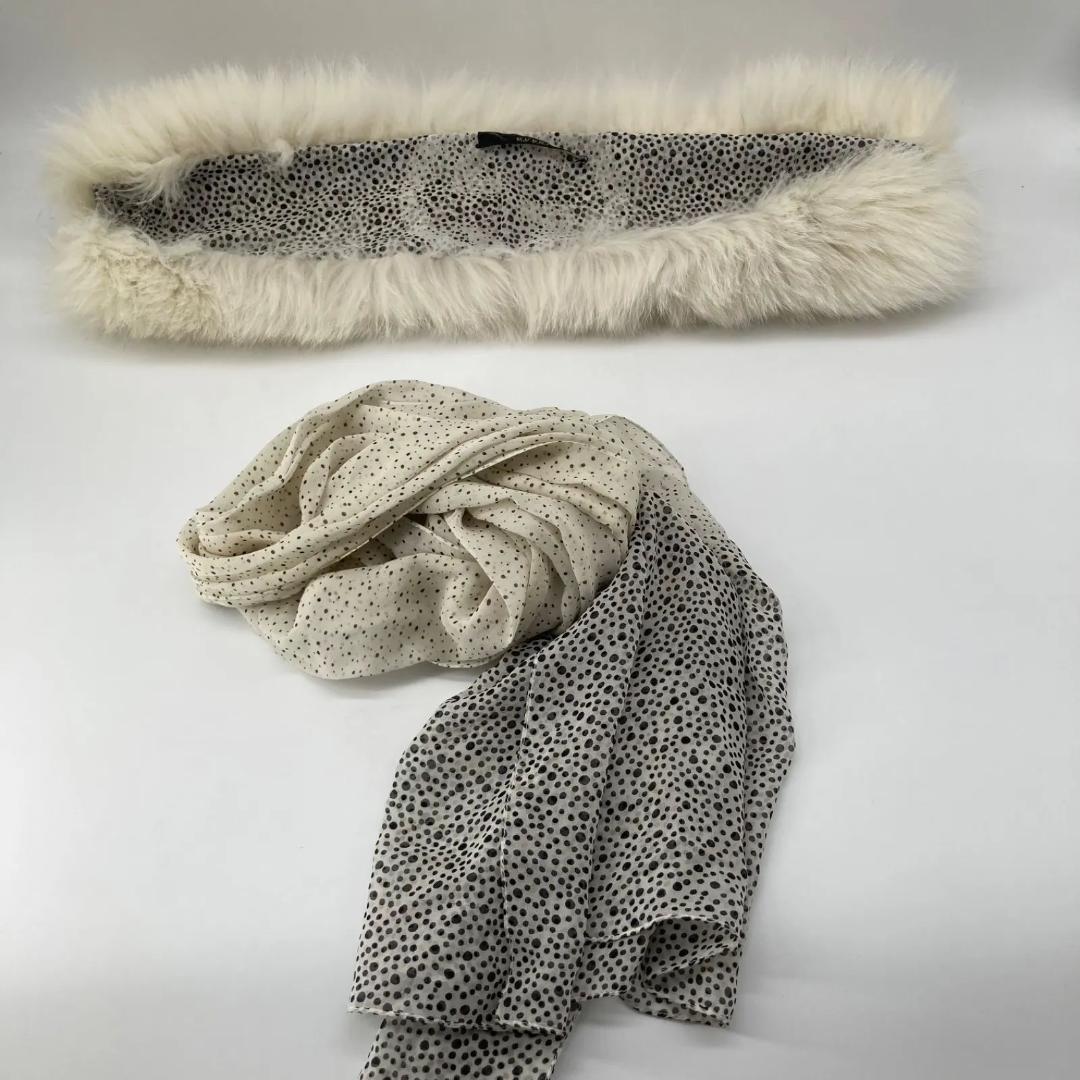 13665 GUCCI GG柄 フォックスファー ストール マフラー　スカーフ