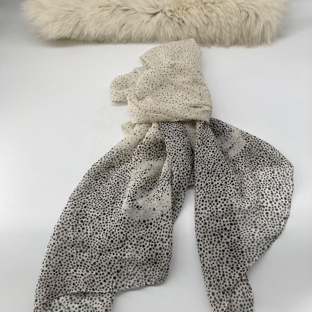 13665 GUCCI GG柄 フォックスファー ストール マフラー　スカーフ