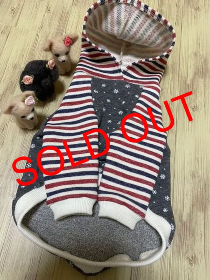 犬服  ラグランフード(Ｌ)   ꒡̈⃝Lily꒡̈⃝ハンドメイド