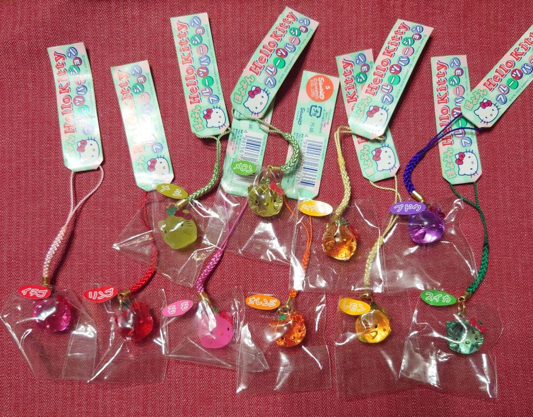 激レア☆ぽよよんハローキティ・フルーツバージョン根付 10種セット☆2003