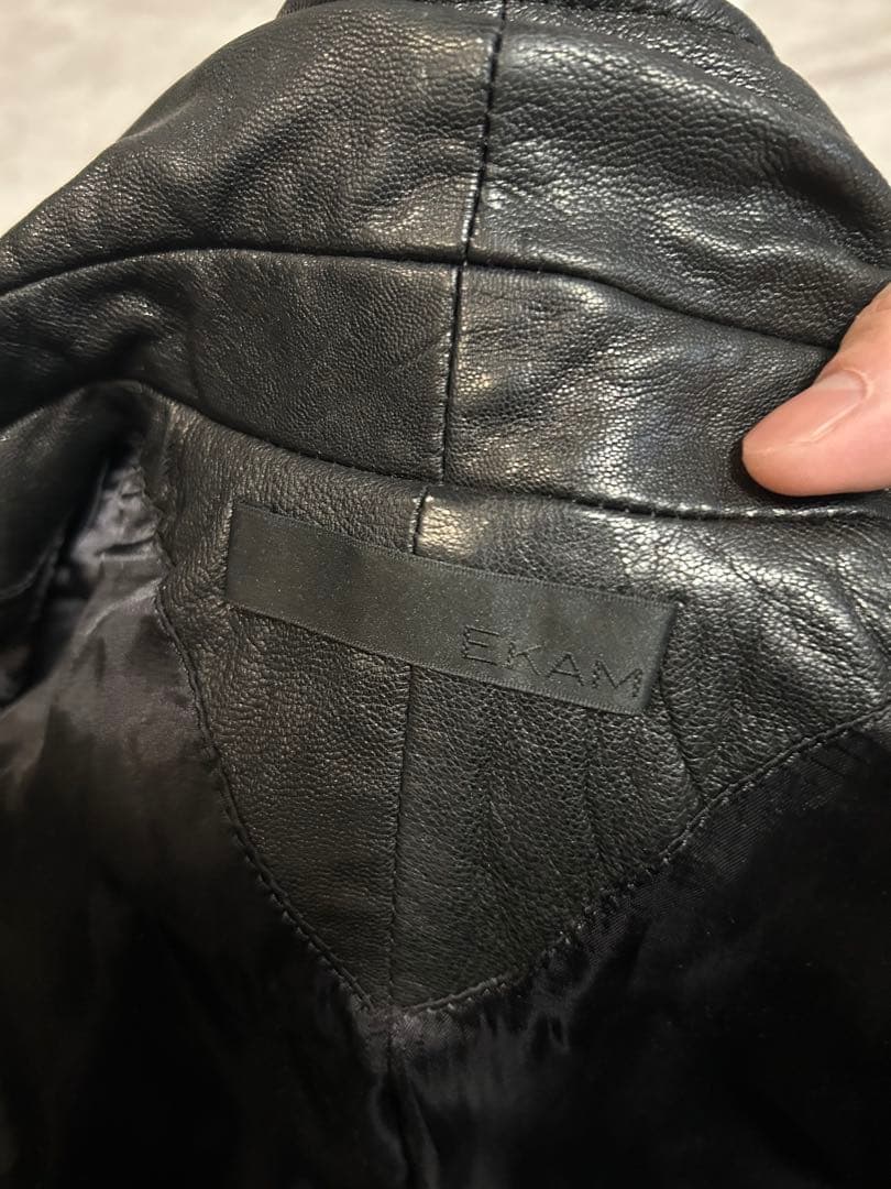 EKAM エカム レザージャケット ライダースジャケット ラムレザー ブラック黒
