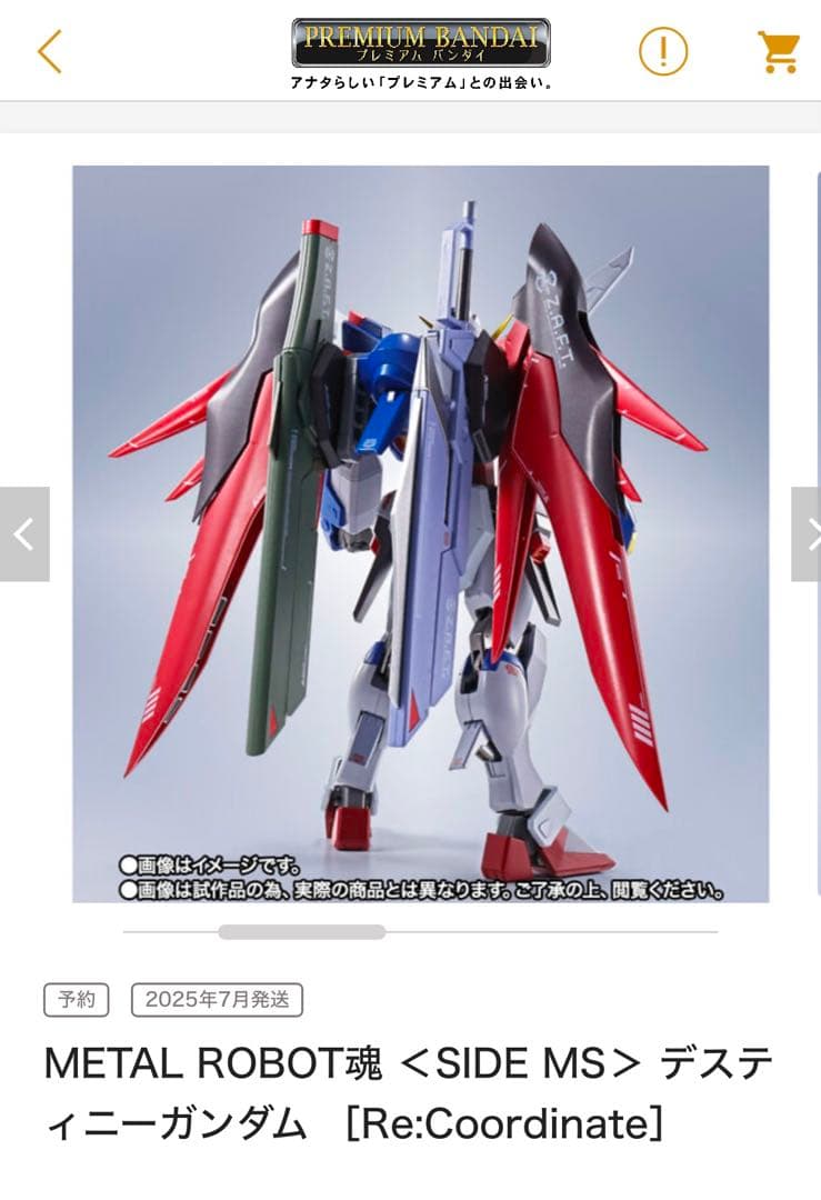 メタルロボット魂デズティニーガンダム＆光の翼セット(Re:Coordinate)