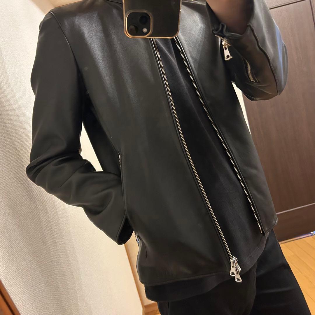 STUDIOUS ブラック レザー シングルライダース