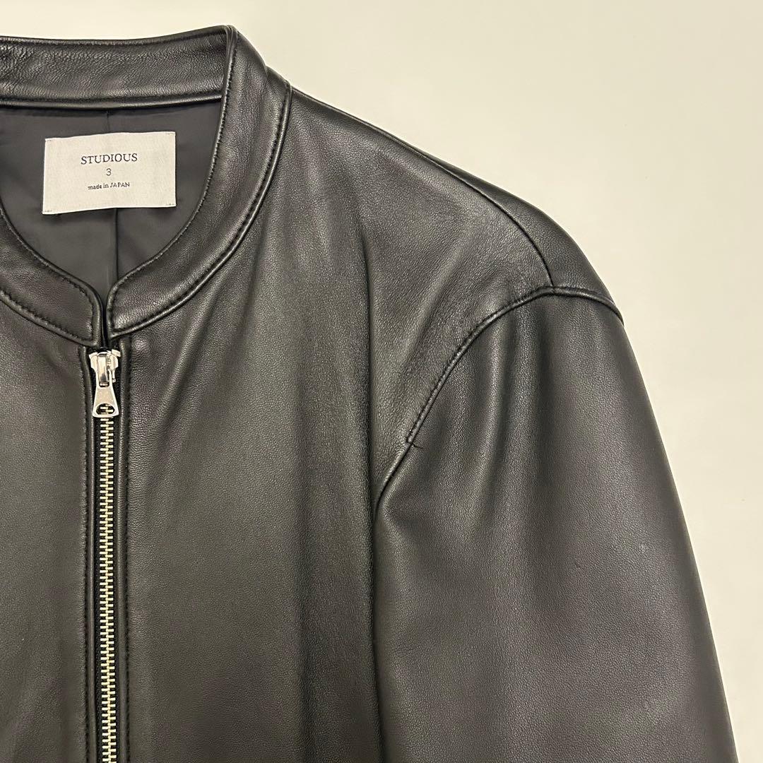 STUDIOUS ブラック レザー シングルライダース