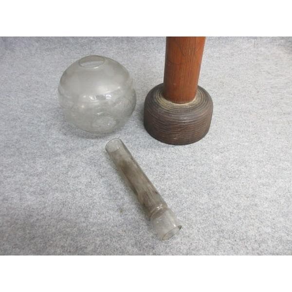 アンティーク透明に模様入り笠竹筒置きランプ [B26786]