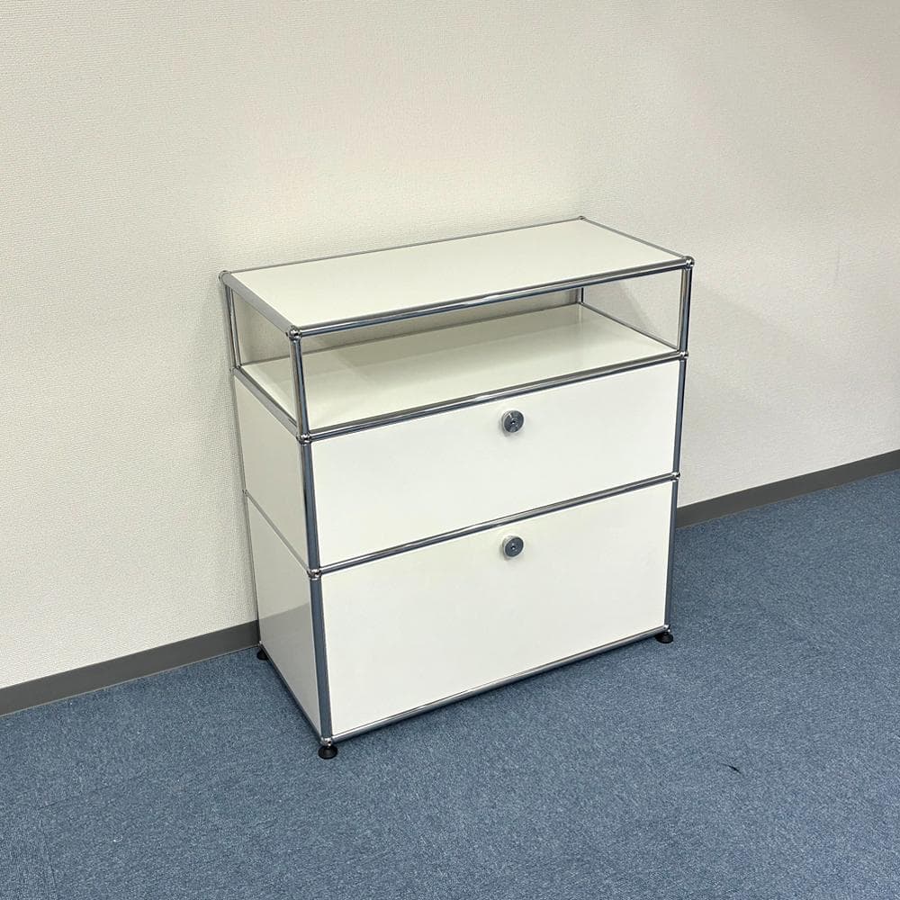 中古 USMハラー｜キャビネット サイドボード 1列3段 ピュアホワイト
