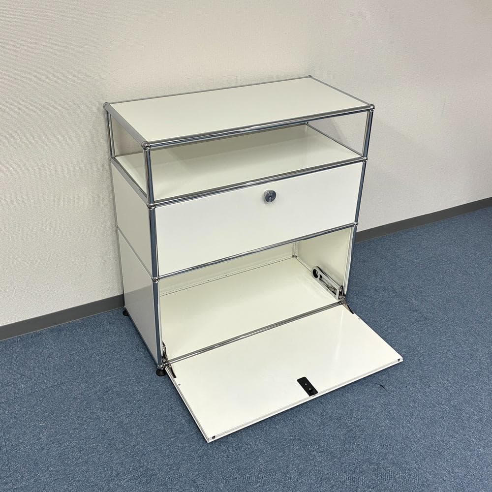 中古 USMハラー｜キャビネット サイドボード 1列3段 ピュアホワイト