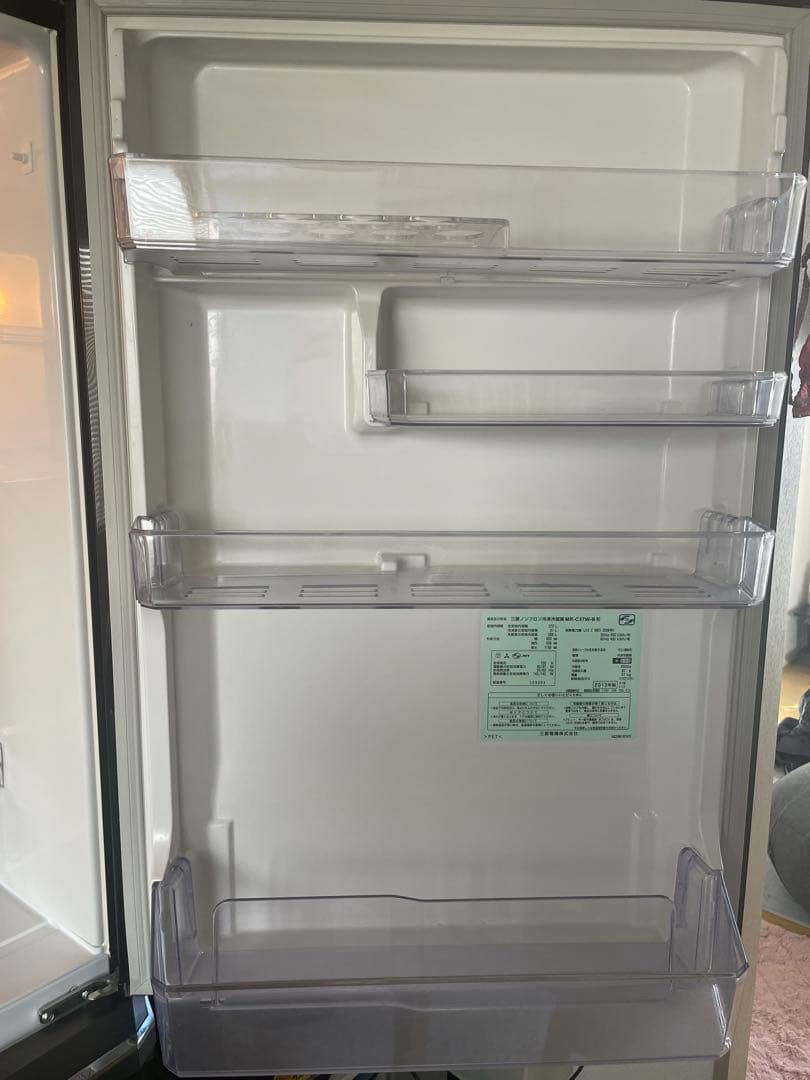 【大型冷蔵庫　破格】三菱ノンフロン冷凍冷蔵庫MR-C37W-B