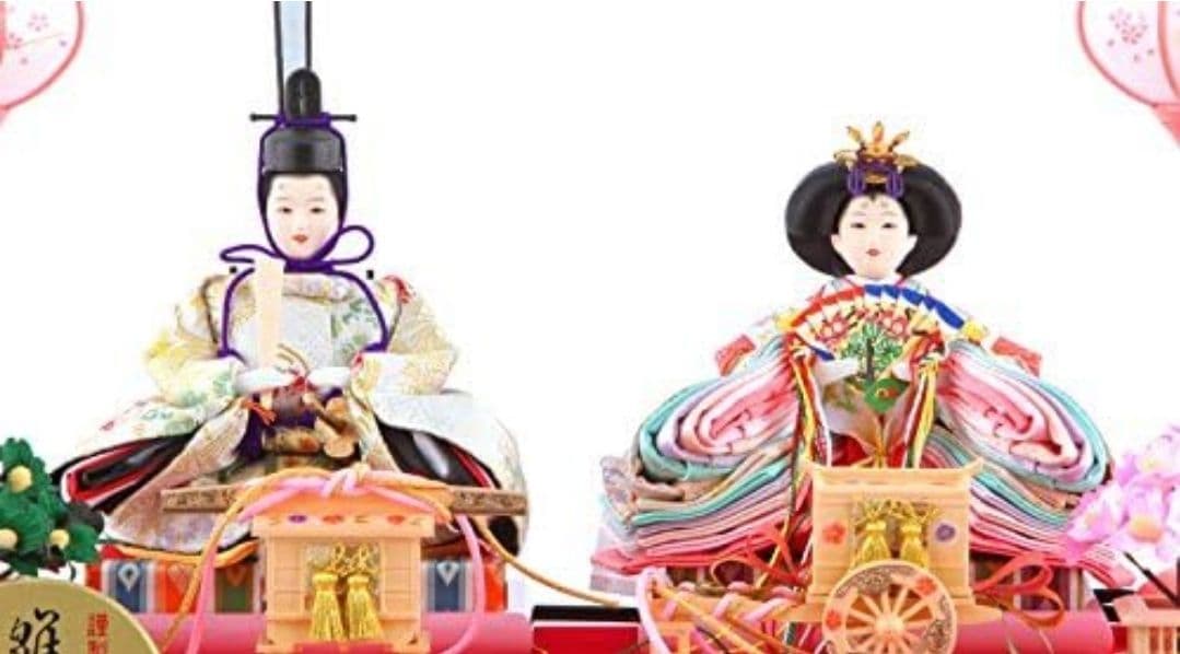 雛人形 ケース飾り 親王飾り 清玉作 芥子親王 コンパクト パールピンク