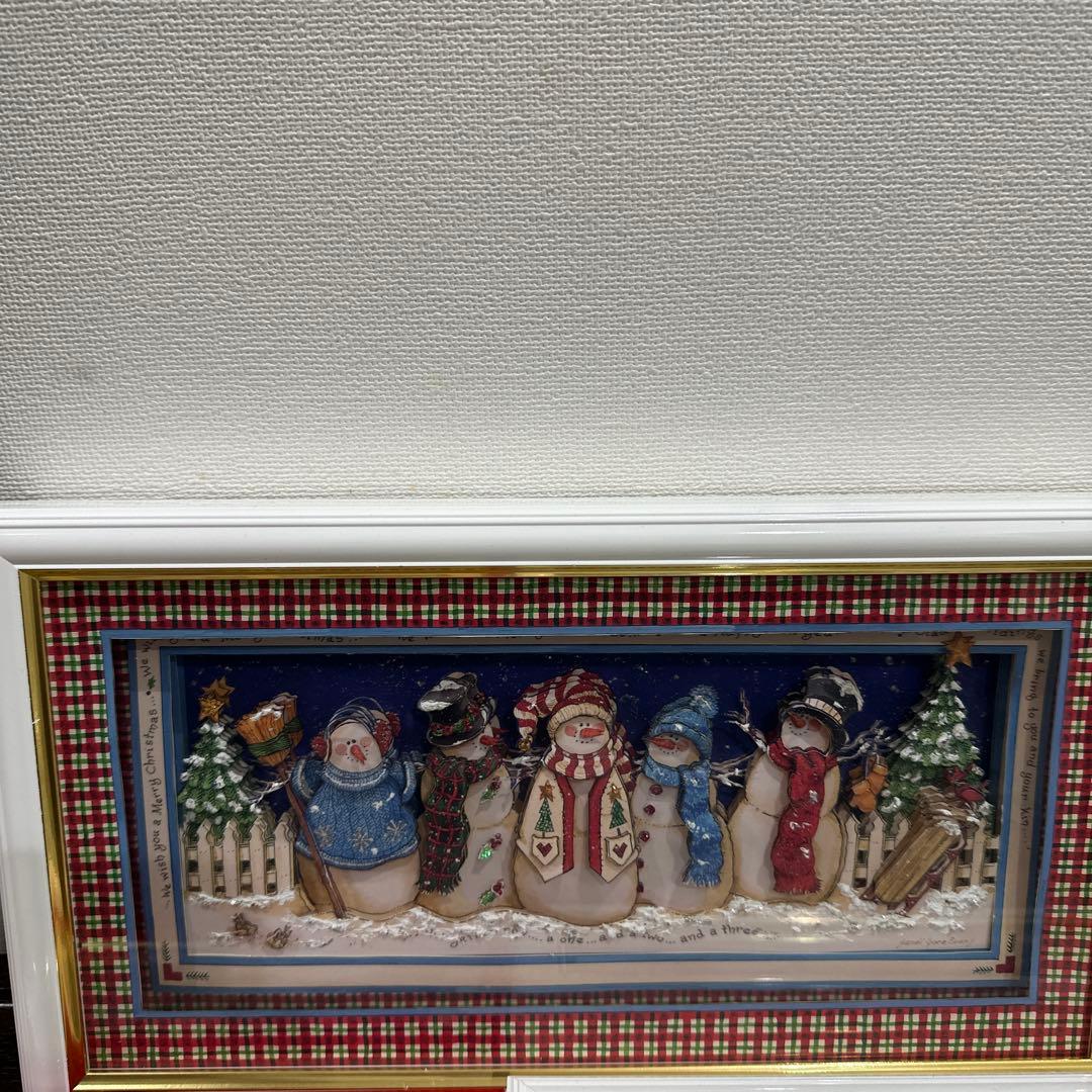 シャードボックス3Dアートクリスマスバージョン　サンタクロース　スノーマン