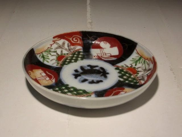 古伊万里赤絵銘々皿五客　美しい作品 r298