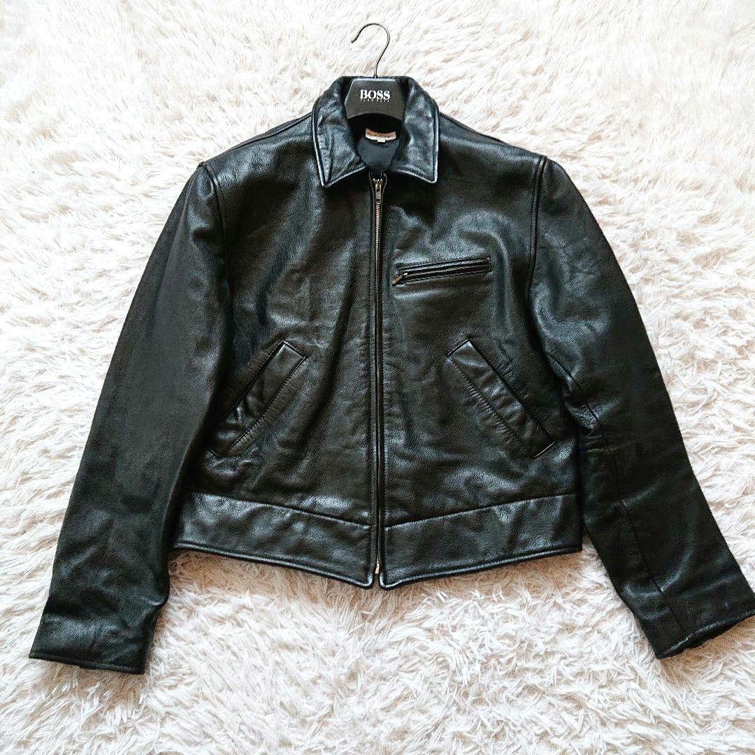 AKさま　90s ポールスミス ライダース レザージャケット 牛革 ブラック L