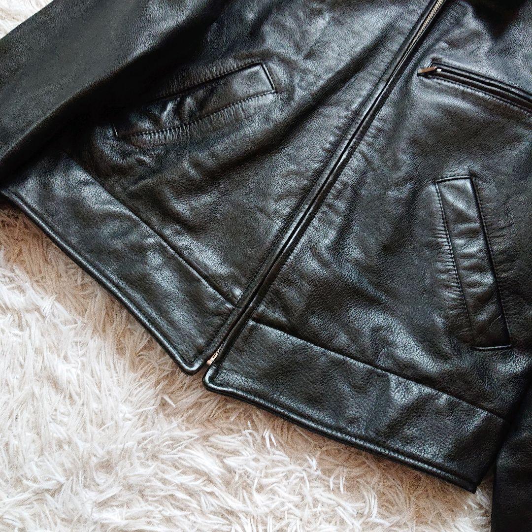 AKさま　90s ポールスミス ライダース レザージャケット 牛革 ブラック L