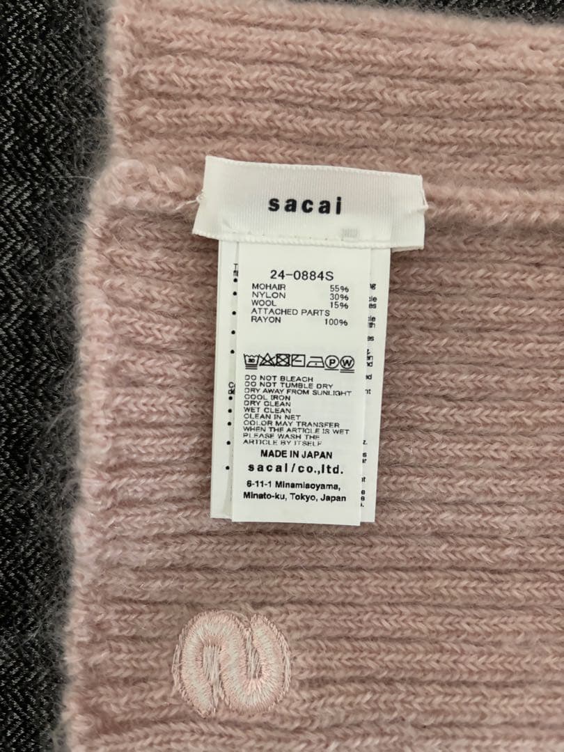 sacai 24-0884S ピンク ネックウォーマー