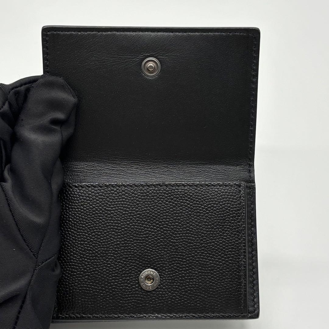 サンローラン YSL ブラックレザー 三つ折り財布 黒