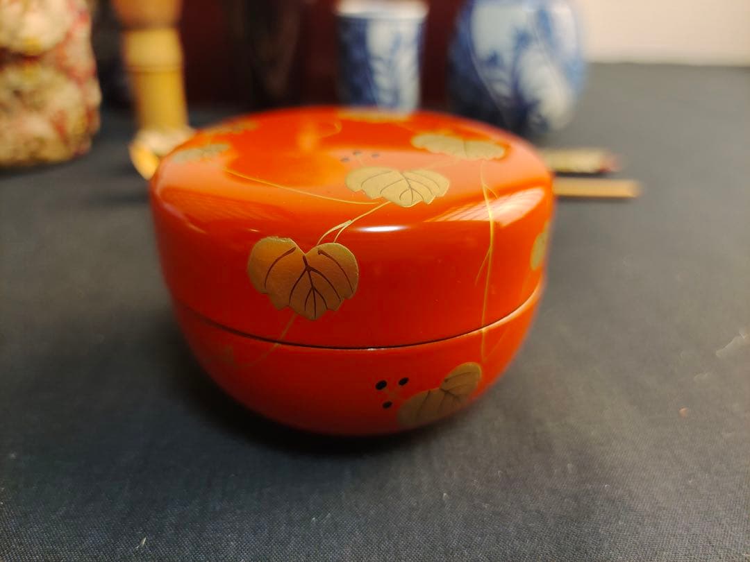 漆塗　利休茶箱　茶箱揃　平安春峰　野点　茶事　茶器　茶道具　セット
