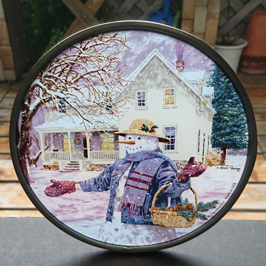 クリスマス ステンドグラス man スノーマン グラスマスターズ社