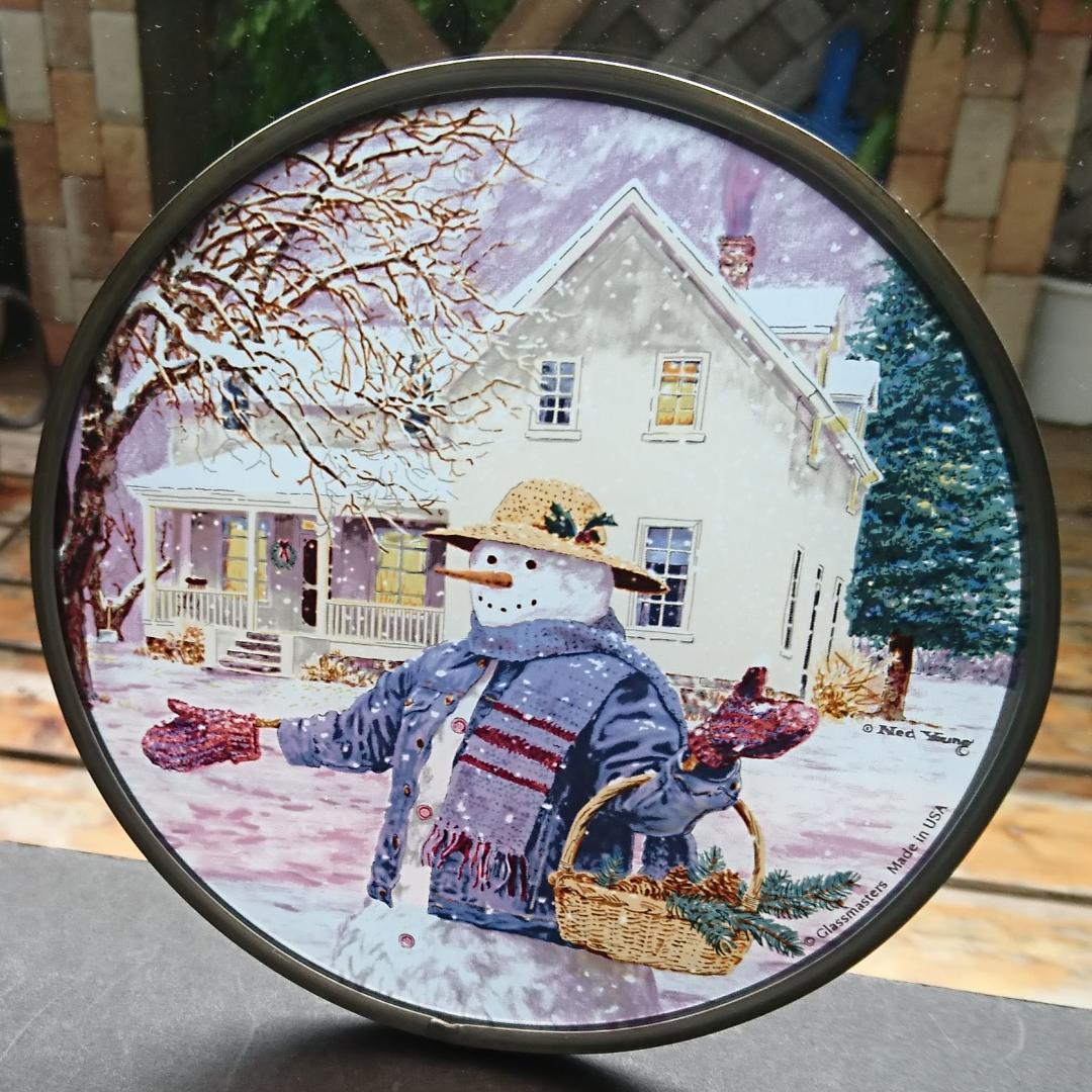 クリスマス ステンドグラス man スノーマン グラスマスターズ社