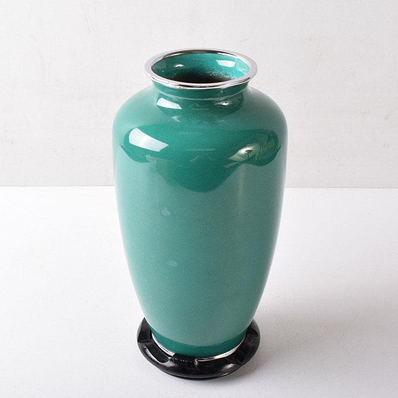 七宝焼　諸官庁御用達　野口製作所　花文　花瓶　共箱　M　R8356