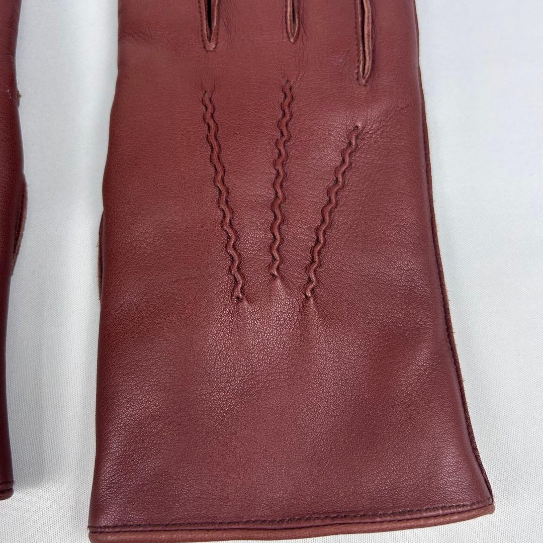 【未使用】デンツ グローブ 羊革 ラビットファー 23cm イングリッシュタン