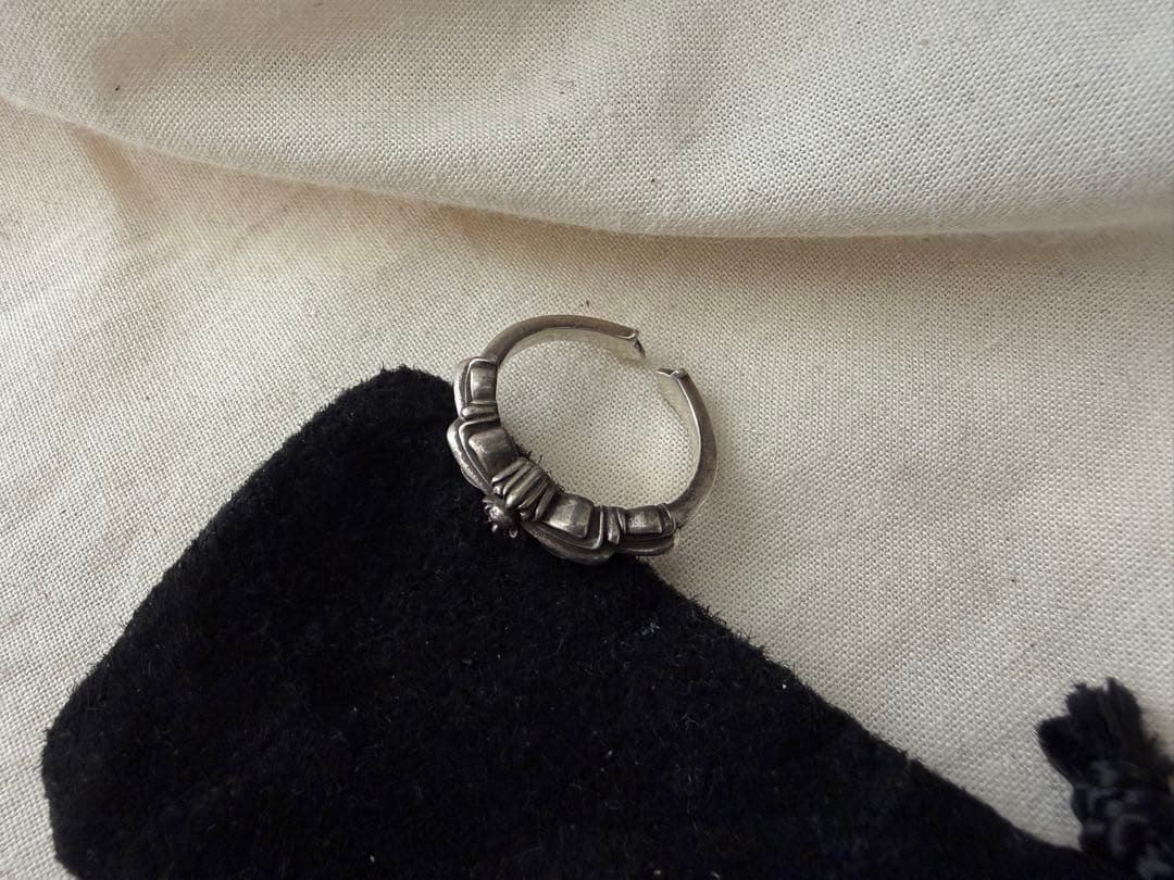 クロムハーツ ベビークラシックダブルフローラルクロスリング 20号