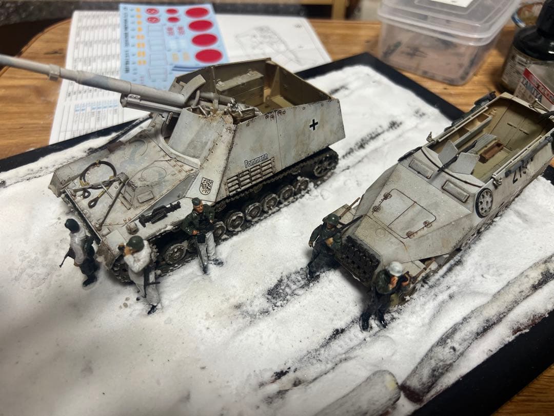 1/48 ドイツ軍 冬季進軍情景ハノマーク＆ナースホルン 完成品