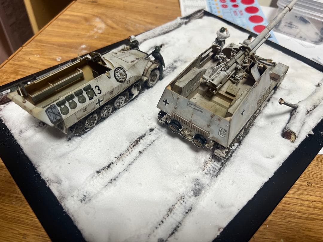 1/48 ドイツ軍 冬季進軍情景ハノマーク＆ナースホルン 完成品