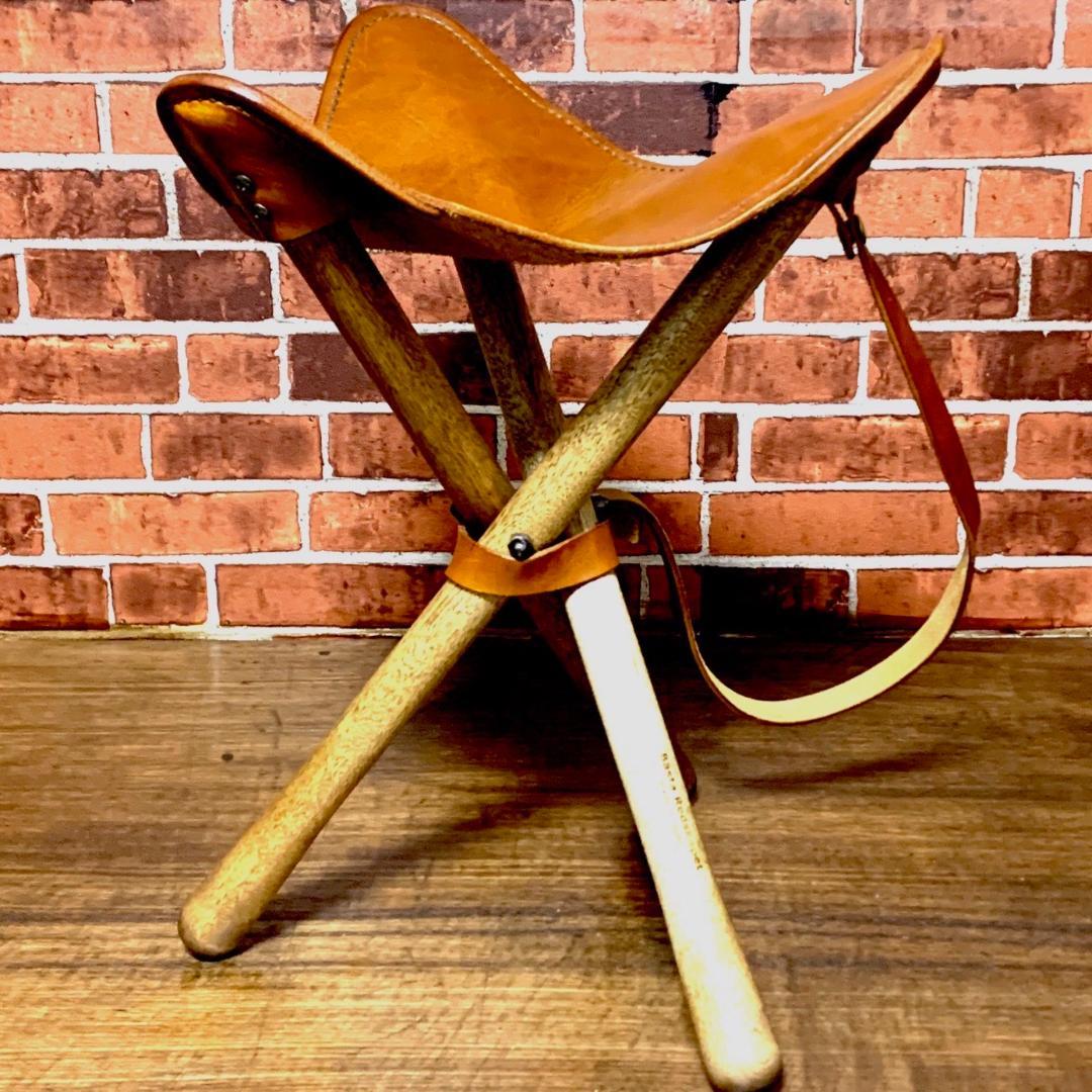 【焚き火チェア】エイジングヌメ basta_redskapet ブラウン 中古