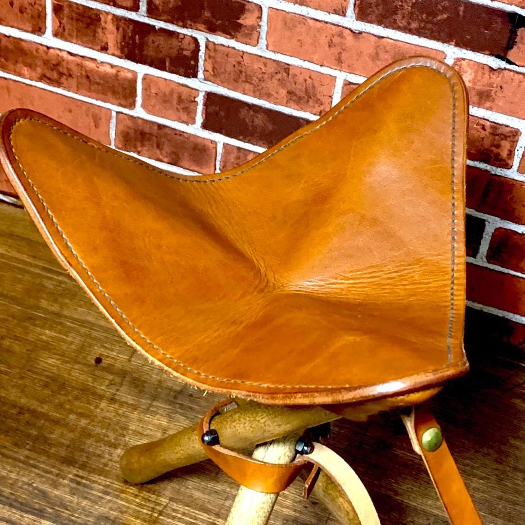 【焚き火チェア】エイジングヌメ basta_redskapet ブラウン 中古