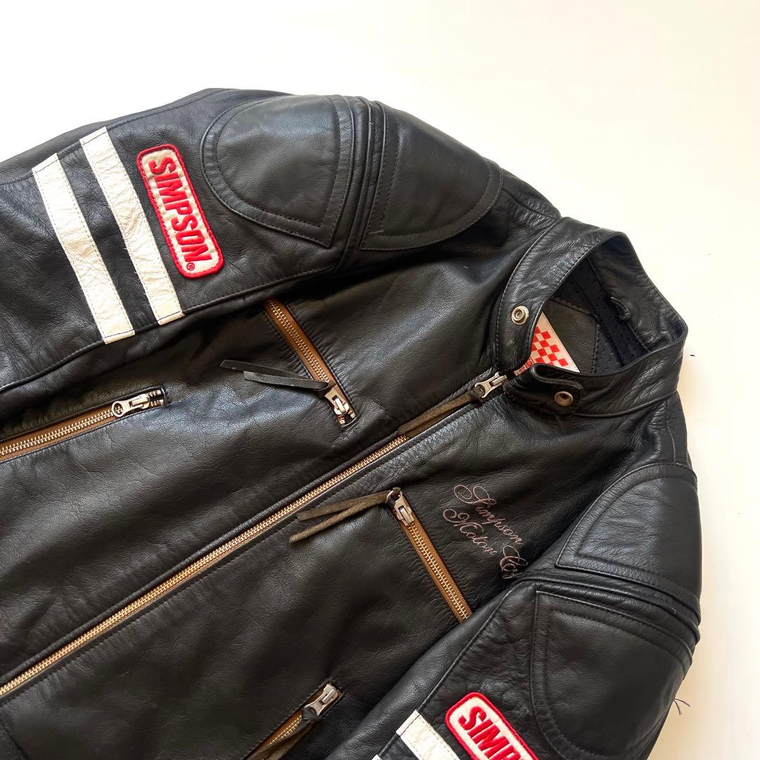 SIMPSON シンプソン　レザージャケット　ライダース　本革　牛革　メンズ　M