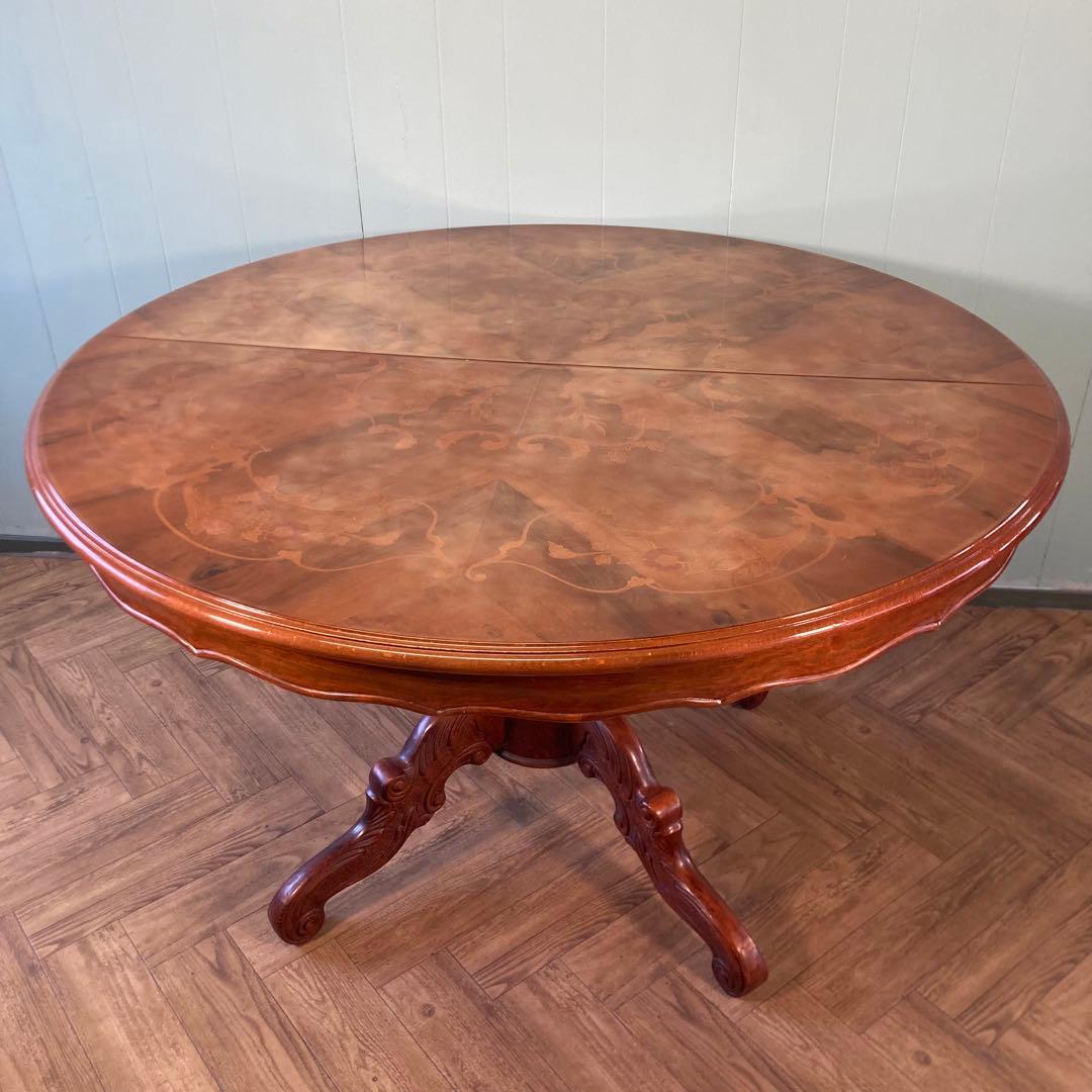 【アンティーク】ロココ調　ウォールナット　ダイニングテーブル