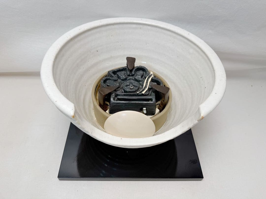 茶道具 志野 紅鉢 野々田商店製 電熱器 高橋 敬典 造 雲龍釜 2点セット元箱