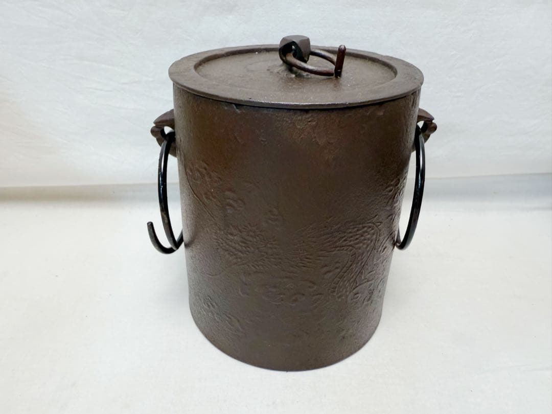 茶道具 志野 紅鉢 野々田商店製 電熱器 高橋 敬典 造 雲龍釜 2点セット元箱