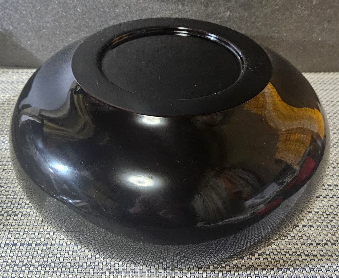秀衡塗り　丸三漆器製　漆塗り　朱黒漆塗 金彩菱文様　菓子鉢　菓子器　盛鉢　茶道具