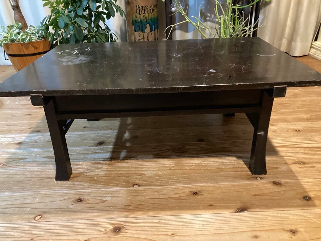 昭和レトロ　木製文机　ローテーブル　黒19