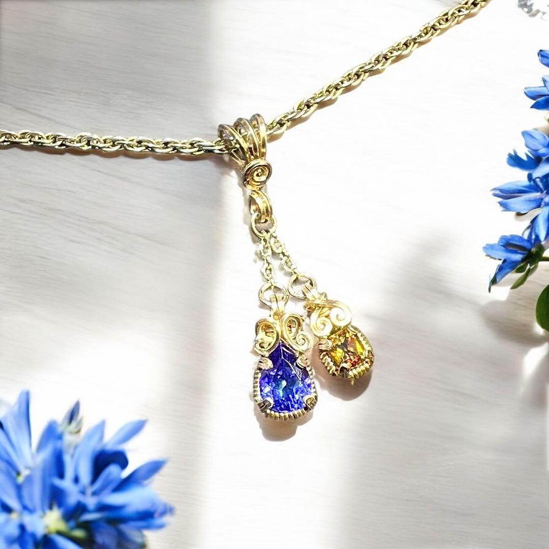 【☆ よとぽん ☆様】 アクアマリン・タンザナイト＆スフェーン　ペンダントトップ