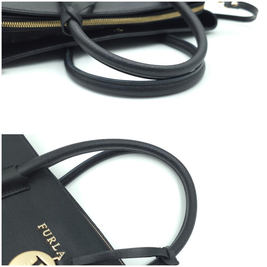 未使用 FURLA フルラ 2WAY テッサ ハンドバッグ ショルダー ブラック