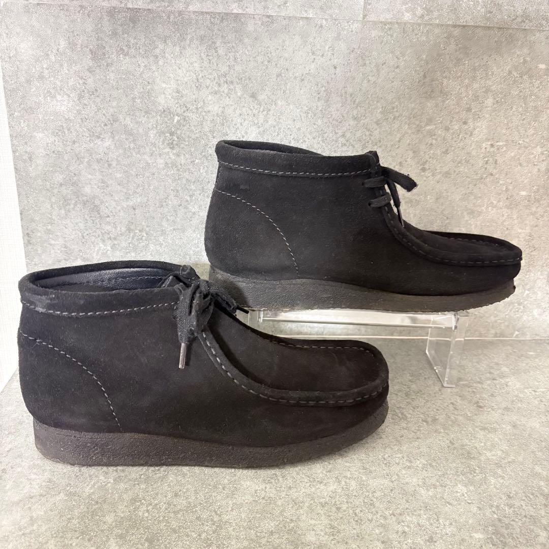 【美品】CLARKS ワラビーブーツ ブラック スエード UK7.5
