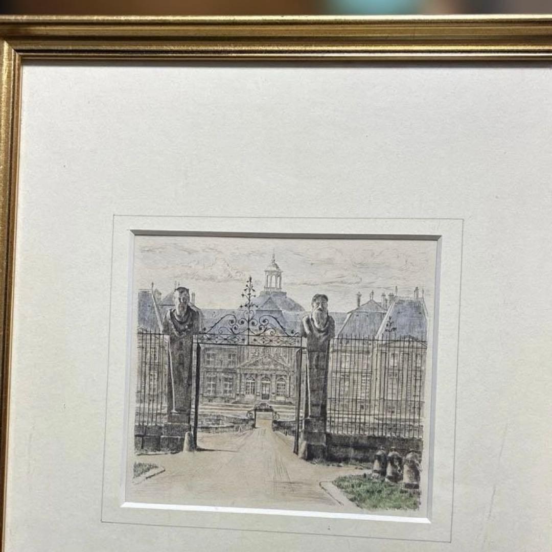 フランスアンティーク銅版画　ヴォー・ル・ヴィコント城