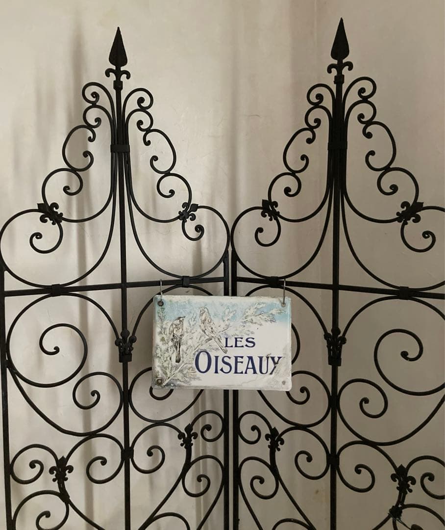 【レア】フランス　エナメル　アンティーク　ヴィラサイン　ホーローサインプレート